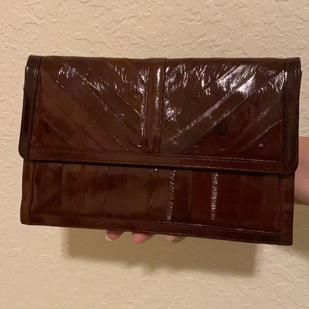 Eel skin Clutch hand bag